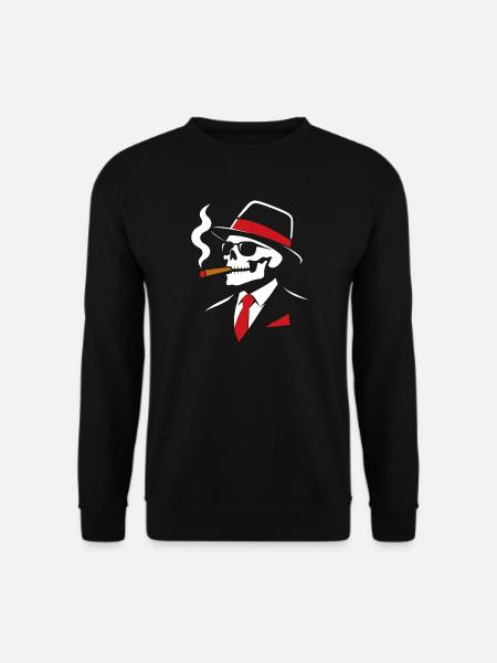 Noir-Skelett mit Zigarre - Unisex Pullover - Schwarz