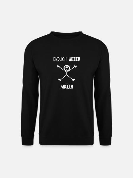 Endlich wieder angeln Angler Angelsport - Unisex Pullover - Schwarz