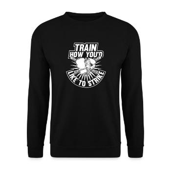 Train How To Strike Boxing Gloves - Unisex Pullover - Schwarz - Vorne - Alina (178cm) & Michal (187cm)