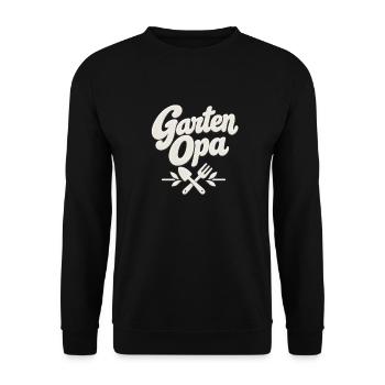 Garten Opa Pflanzenliebe Retro - Unisex Pullover - Schwarz - Vorne - Alina (178cm) & Michal (187cm)