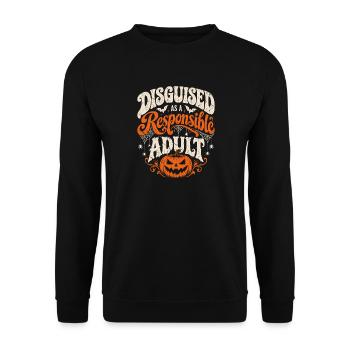 Verkleidet als verantwortlicher Erwachsener - Unisex Pullover - Schwarz - Vorne - Alina (178cm) & Michal (187cm)