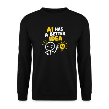 KI hat eine bessere Idee - Unisex Pullover - Schwarz - Vorne - Alina (178cm) & Michal (187cm)