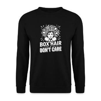 Box Hair Don´t Care Boxing Gloves - Unisex Pullover - Schwarz - Vorne - Alina (178cm) & Michal (187cm)