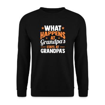 Grandfather Papaw Pop Gramps Granddad Grandpa - Unisex Pullover - Schwarz - Vorne - Alina (178cm) & Michal (187cm)