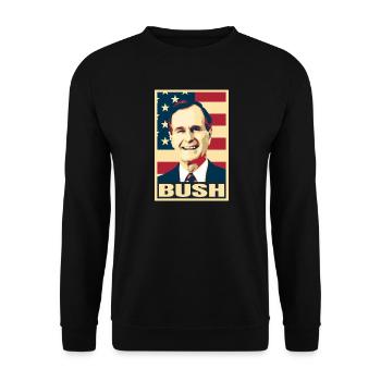 George H. W. Bush – Geschichte des amerikanischen Präsidenten - Unisex Pullover - Schwarz - Vorne - Alina (178cm) & Michal (187cm)