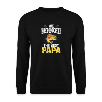 Wir haben das beste Papa Funny Angel-Design gehakt - Unisex Pullover - Schwarz - Vorne - Alina (178cm) & Michal (187cm)