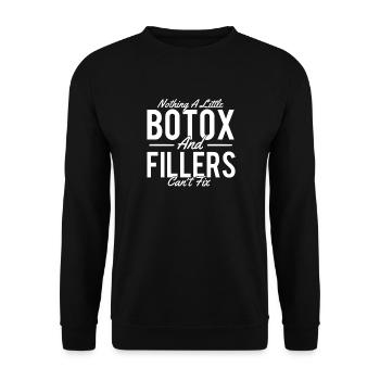Nichts, was Filler nicht beheben können – Nurse Injector Med Spa - Unisex Pullover - Schwarz - Vorne - Alina (178cm) & Michal (187cm)