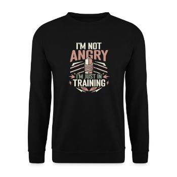 Not Angry Just In Training Gloves Boxing Gloves - Unisex Pullover - Schwarz - Vorne - Alina (178cm) & Michal (187cm)