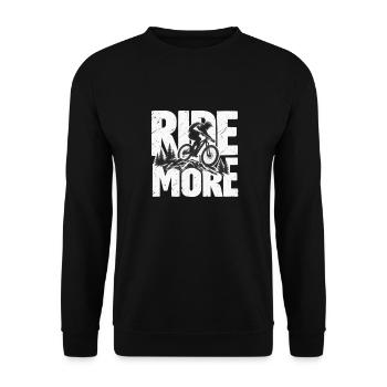 Ride More Mountainbike Fahrradfans - Unisex Pullover - Schwarz - Vorne - Alina (178cm) & Michal (187cm)
