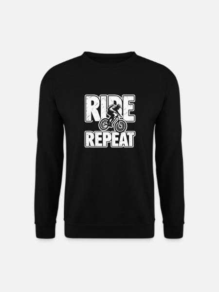 Ride Repeat Fahrrad-Motiv Bike  - Unisex Pullover - Schwarz