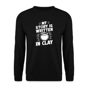 Pottery Artists Written In Clay Pottery - Unisex Pullover - Schwarz - Vorne - Alina (178cm) & Michal (187cm)