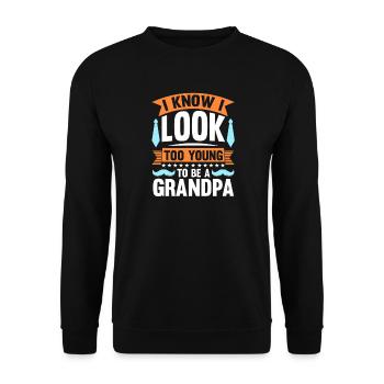 Grandfather Papaw Pop Gramps Granddad Grandpa - Unisex Pullover - Schwarz - Vorne - Alina (178cm) & Michal (187cm)