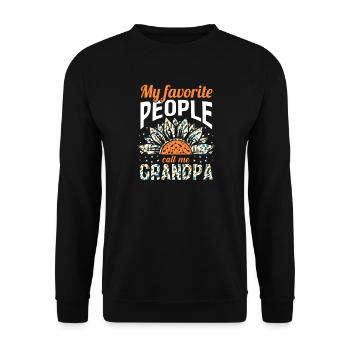 Grandfather Papaw Pop Gramps Granddad Grandpa - Unisex Pullover - Schwarz - Vorne - Alina (178cm) & Michal (187cm)