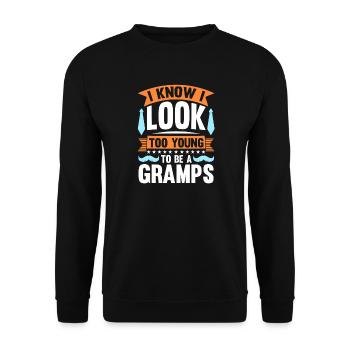 Grandfather Papaw Pop Gramps Granddad Grandpa - Unisex Pullover - Schwarz - Vorne - Alina (178cm) & Michal (187cm)