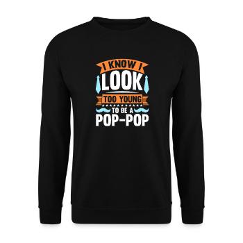 Grandfather Papaw Pop Gramps Granddad Grandpa - Unisex Pullover - Schwarz - Vorne - Alina (178cm) & Michal (187cm)