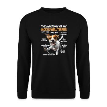 Jack Russell Hundehalter T Gassi  Jack Russell - Unisex Pullover - Schwarz - Vorne - Alina (178cm) & Michal (187cm)