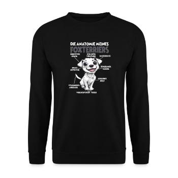 Fox Terrier Kleinhund Fox Terrier Gassi - Unisex Pullover - Schwarz - Vorne - Alina (178cm) & Michal (187cm)