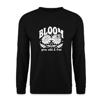 Blüte wachsen wild und frei - Unisex Pullover - Schwarz - Vorne - Alina (178cm) & Michal (187cm)