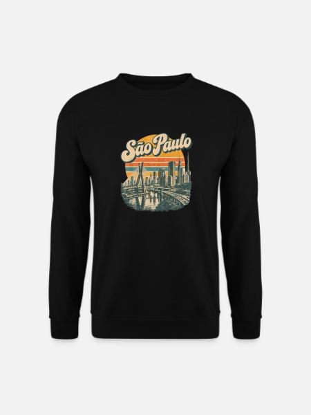 Sao Paulo Retro Skyline - Unisex Pullover - Schwarz
