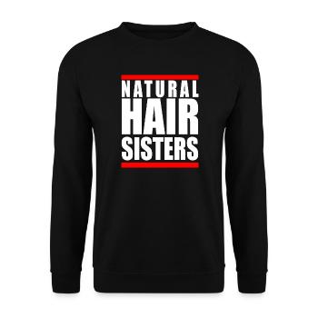 Natural Hair Sisters Afro Pride Beste Freundin Geschenk - Unisex Pullover - Schwarz - Vorne - Alina (178cm) & Michal (187cm)