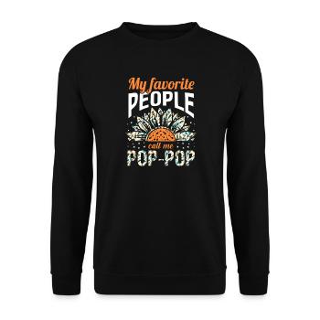 Grandfather Papaw Pop Gramps Granddad Grandpa - Unisex Pullover - Schwarz - Vorne - Alina (178cm) & Michal (187cm)