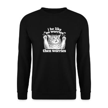 Couch Cat Meme Silhouette - Unisex Pullover - Schwarz - Vorne - Alina (178cm) & Michal (187cm)