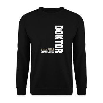 Jura Doktor Abschluss - Unisex Pullover - Schwarz - Vorne - Alina (178cm) & Michal (187cm)