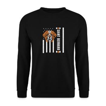 Bernhardiner Hund - Head Shake Slobber Everywhere - Unisex Pullover - Schwarz - Vorne - Alina (178cm) & Michal (187cm)