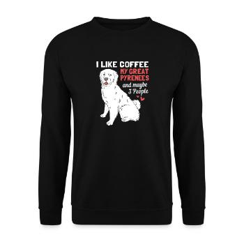 Pyrenäenhund - Unisex Pullover - Schwarz - Vorne - Alina (178cm) & Michal (187cm)