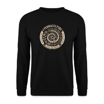 Permakultur-Kräuterspirale - Unisex Pullover - Schwarz - Vorne - Alina (178cm) & Michal (187cm)