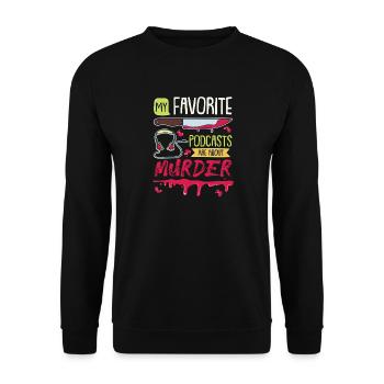 Lieblingspodcast Über Mord - Unisex Pullover - Schwarz - Vorne - Alina (178cm) & Michal (187cm)