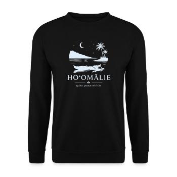 Ho'omālie Ruhe im Inneren - Unisex Pullover - Schwarz - Vorne - Alina (178cm) & Michal (187cm)