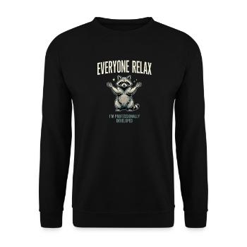 Professionell entwickelter Waschbärprogrammierer - Unisex Pullover - Schwarz - Vorne - Alina (178cm) & Michal (187cm)