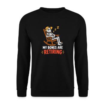 Meine Knochen gehen in Rente - Unisex Pullover - Schwarz - Vorne - Alina (178cm) & Michal (187cm)