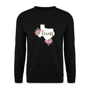 Texas Karte Blumen Floral Western Cowgirl Texas - Unisex Pullover - Schwarz - Vorne - Alina (178cm) & Michal (187cm)