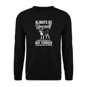Rat Terrier Sprüche Lustiges Rat Terrier Geschenk  - Unisex Pullover - Schwarz - Vorne - Alina (178cm) & Michal (187cm)