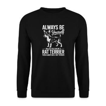 Rat Terrier Sprüche Lustiges Rat Terrier Geschenk  - Unisex Pullover - Schwarz - Vorne - Alina (178cm) & Michal (187cm)