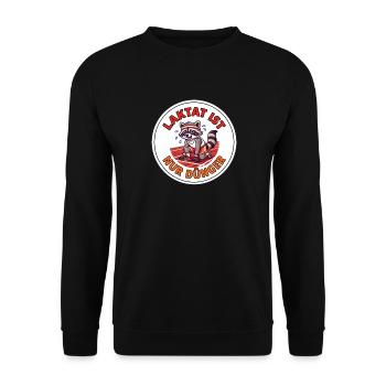 Tartanbahn Retro-Design Laktat ist nur Dünger - Unisex Pullover - Schwarz - Vorne - Alina (178cm) & Michal (187cm)