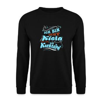 Ich bin nicht klein Ich bin ein Konzentrat Spruch  - Unisex Pullover - Schwarz - Vorne - Alina (178cm) & Michal (187cm)
