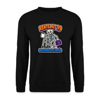 Rente mit 99 - mein gruseligstes Kostüm - Unisex Pullover - Schwarz - Vorne - Alina (178cm) & Michal (187cm)