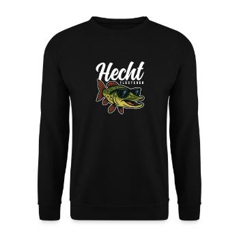 Hecht mit Sonnenbrille - Unisex Pullover - Schwarz - Vorne - Alina (178cm) & Michal (187cm)