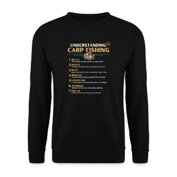 Geheimsprache des Karpfenfischens verstehen Band 1 - Unisex Pullover - Schwarz - Vorne - Alina (178cm) & Michal (187cm)