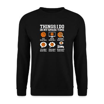 Freizeitroutinen im Basketball - Unisex Pullover - Schwarz - Vorne - Alina (178cm) & Michal (187cm)
