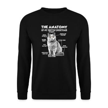 Britisch Kurzhaar T | Britisch Kurzhaar Katzen  - Unisex Pullover - Schwarz - Vorne - Alina (178cm) & Michal (187cm)