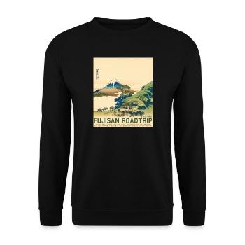 Mt Fuji Road Trip Neo Ukiyo-e Japanese Art - Unisex Pullover - Schwarz - Vorne - Alina (178cm) & Michal (187cm)