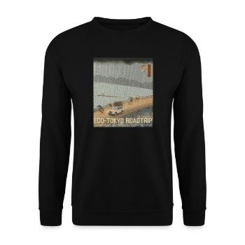 Edo Tokyo Road Trip Neo Ukiyo-e Japanese Art - Unisex Pullover - Schwarz - Vorne - Alina (178cm) & Michal (187cm)