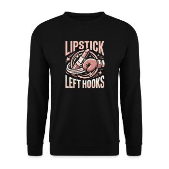 Lipstick Left Hooks Gloves Boxing Gloves - Unisex Pullover - Schwarz - Vorne - Alina (178cm) & Michal (187cm)