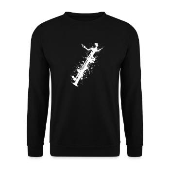 Flöte Streetart - Unisex Pullover - Schwarz - Vorne - Alina (178cm) & Michal (187cm)