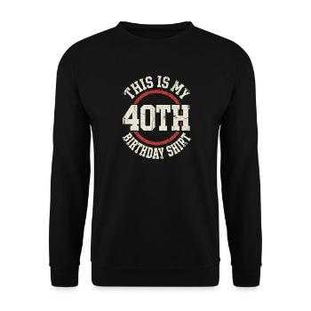 40. Geburtstag Shirt Kreis Logo Stil - Unisex Pullover - Schwarz - Vorne - Alina (178cm) & Michal (187cm)