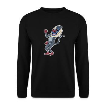 Paviane Affe Tier - Unisex Pullover - Schwarz - Vorne - Alina (178cm) & Michal (187cm)